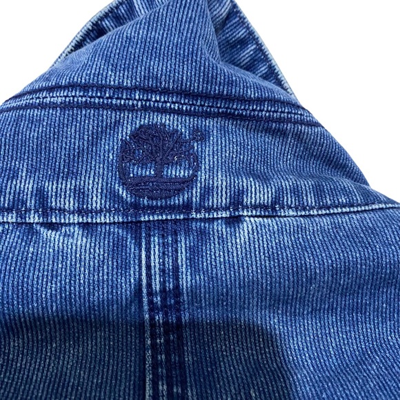 Timberland Chore Jacket Coat Denim M L XL XXL Chest 54” Blue Utility Oversized - Picture 14 of 16